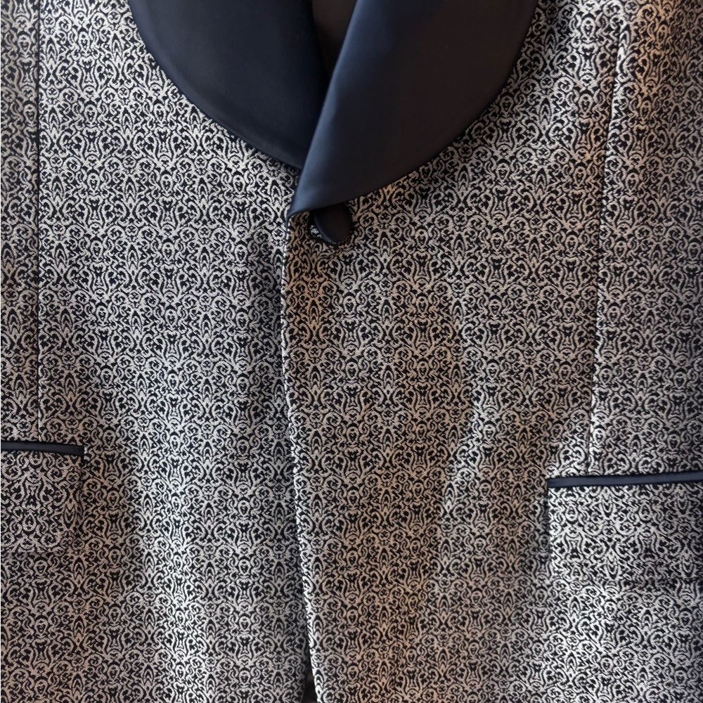 Classic Navy and Gray Sport Coat with Textured Fabric